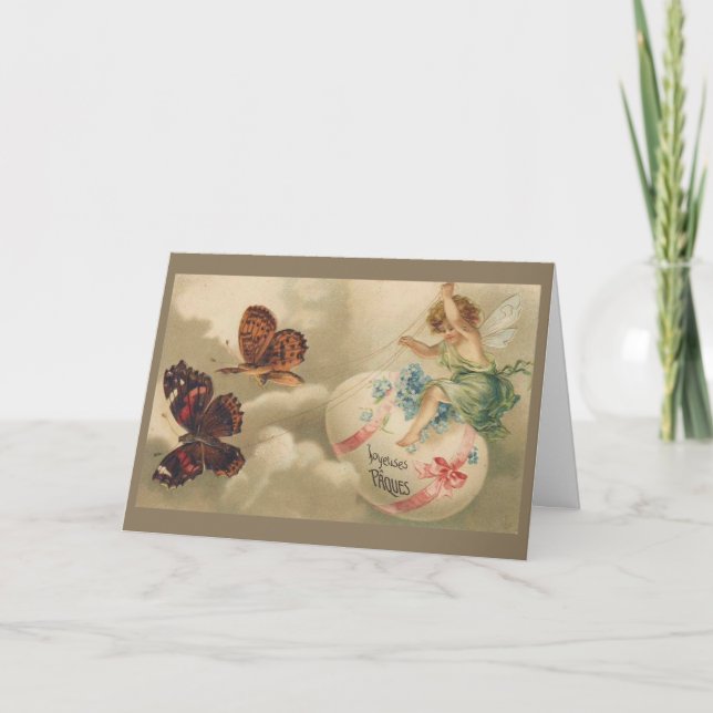 Carte de Pâques sur les papillons (Devant)