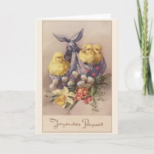 Carte de Pâques vintage Joyeuses Pâques
