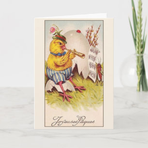 Carte de Pâques vintage Joyeuses Pâques