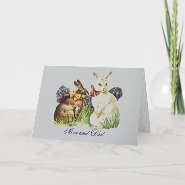 Carte de Pâques vintage pour des parents (Devant)