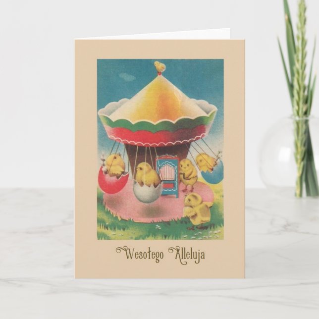 Carte de Pâques Wesołego Alleluja en Pologne vinta (Devant)
