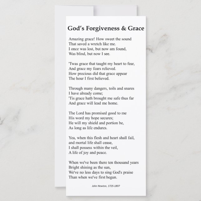 Carte de pardon et de grâce de Dieu (Devant)