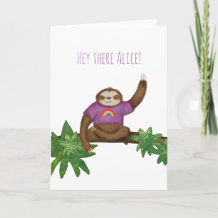 Carte de paresse yogi "hey There" personnalisée