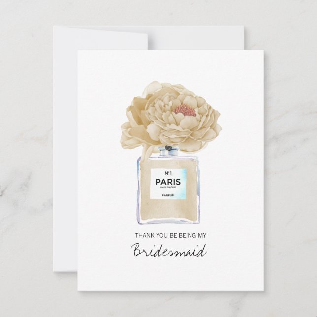 Carte de parfum Merci Bridesmaid Champagne Peony (Devant)