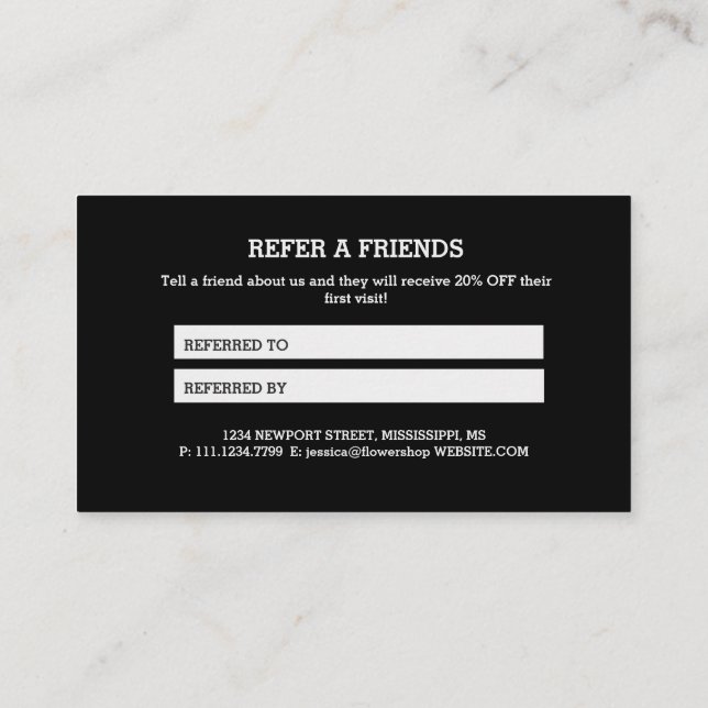 Carte de parrainage de monogramme gris noir artist (Dos)