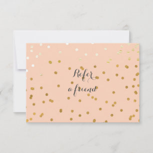 Carte de parrainage Peach & Shiny Gold Modern Dots