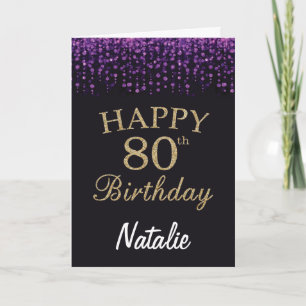 Carte de Parties scintillant 80e anniversaire viol