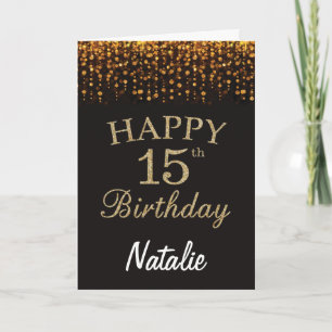 Carte de Parties scintillant Black and Gold 15th B