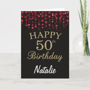 Carte de Parties scintillant Black and Red Gold 50