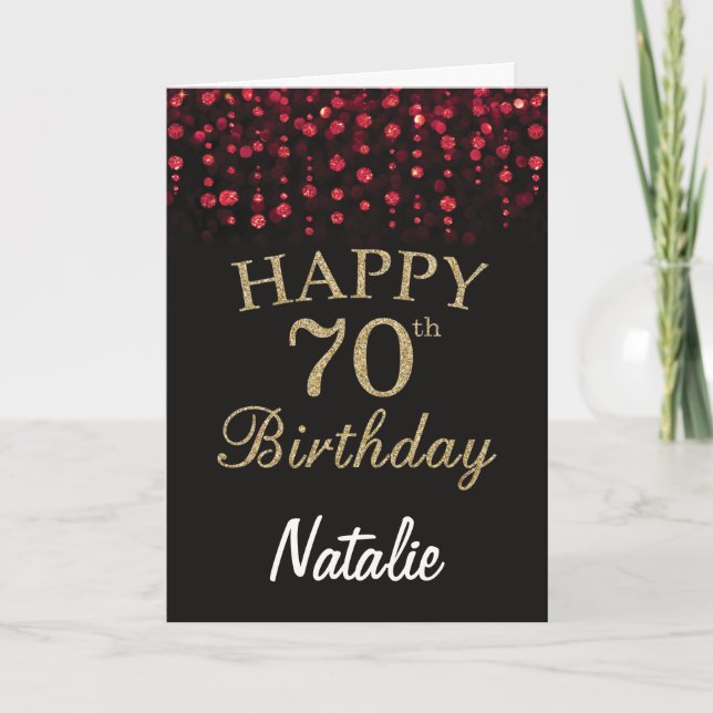 Carte de Parties scintillant Black and Red Gold 70 (Devant)
