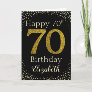 Carte de Parties scintillant d'or 70e anniversaire