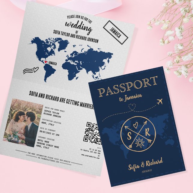 Carte de passeport du Mariage de destination du co (Créateur téléchargé)