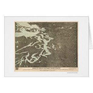 Carte de pays de Puget Sound à Washington 1891