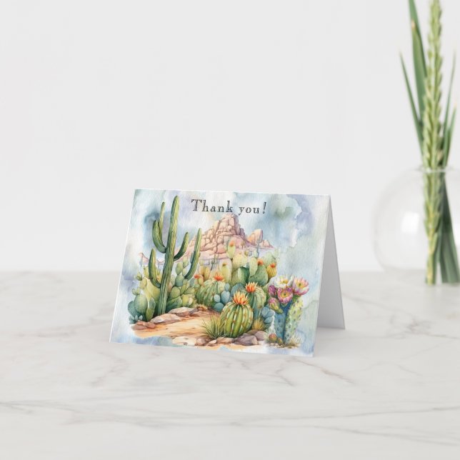 Carte de paysage Boho Desert Cactus Watercolor (Devant)