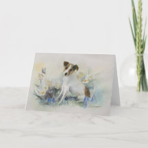 Carte de peinture à l'aquarelle de Terrier Jack Ru