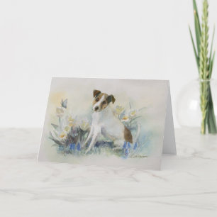 Carte de peinture à l'aquarelle de Terrier Jack Ru