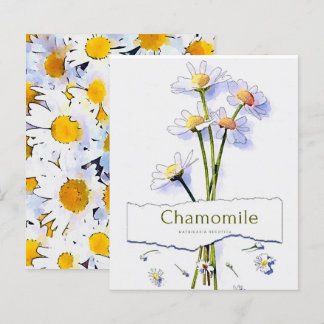 Carte de peinture à l'aquarelle vintage Chamomile