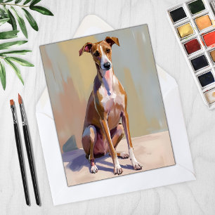 Carte de peinture de chien Lévrier Italien