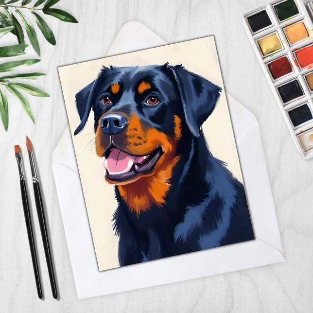 Carte de peinture de chien Rottweiler (Créateur téléchargé)