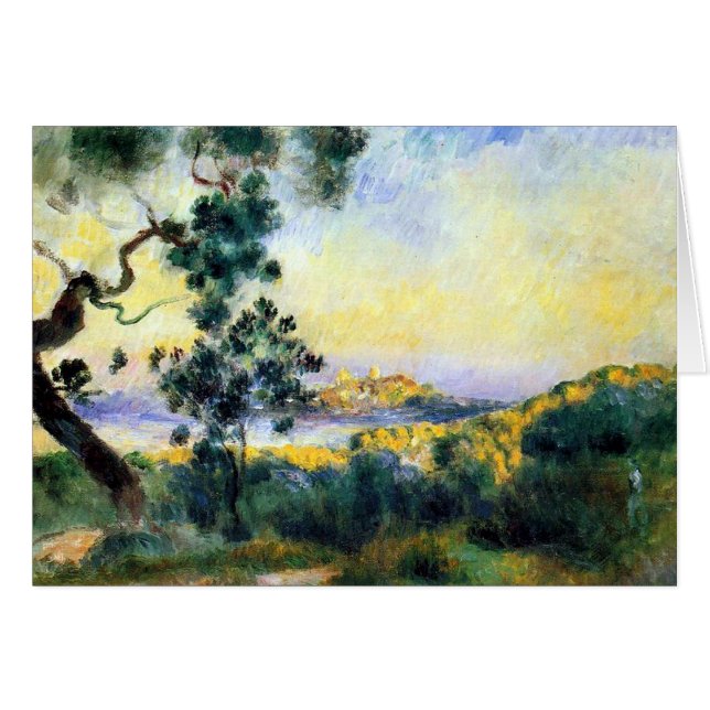 Carte de peinture de paysage d'Antibes France (Devant horizontal)