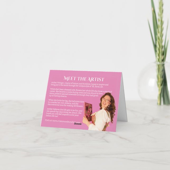 Carte de peinture de tournesol "Sunny Day" (Dos)