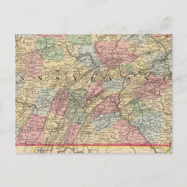Carte de Pennsylvanie par Mitchell (Devant)
