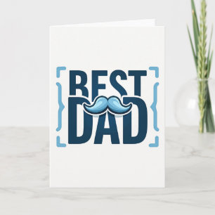 Carte de père à la moustache Navy Best Dad