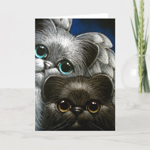 CARTE DE PERSONNALISER CHAT ET ANGE PERSIEN NOIR