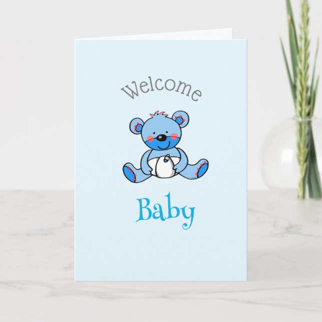 carte de petit garçon (personnalisée) de bienvenue (Devant)