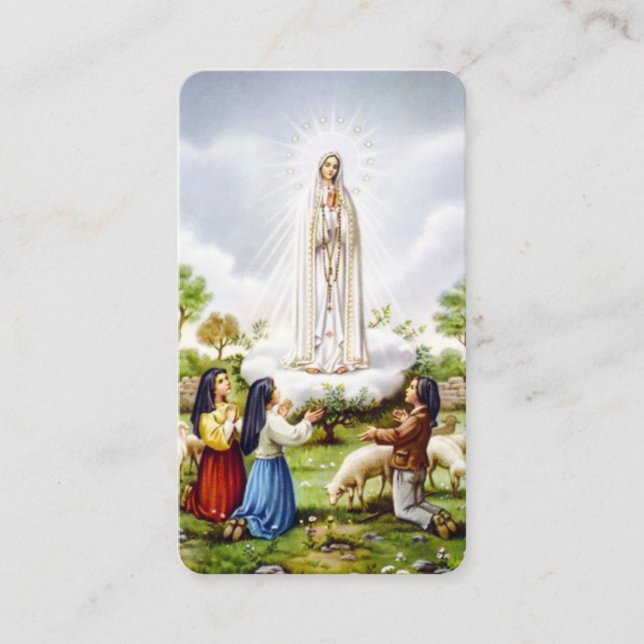 Carte de pétition Notre Dame de Fatima Rosaire (Devant)