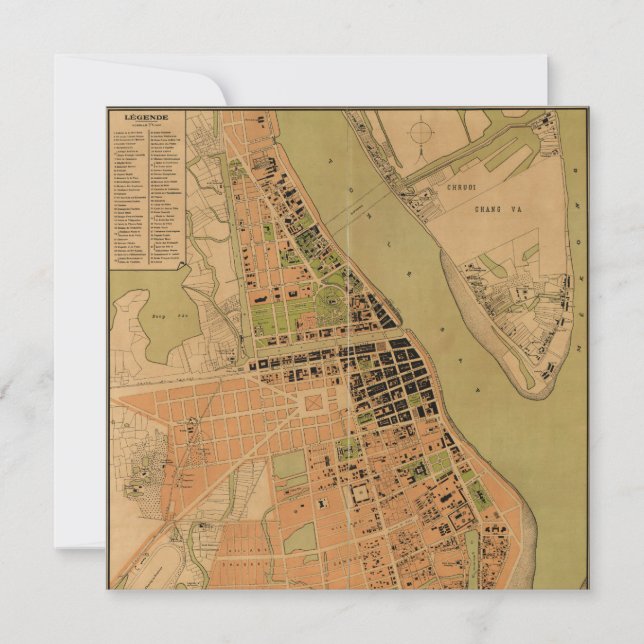 Carte de Phnom Penh, Cambodge (vers 1920) (Devant)