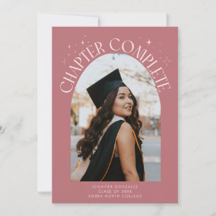 Carte de photo de cadre d'arche rose Chapitre Term