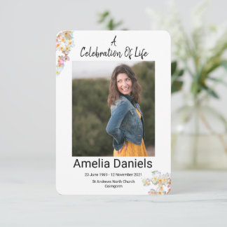 Carte de photo de célébration de la vie de joli au