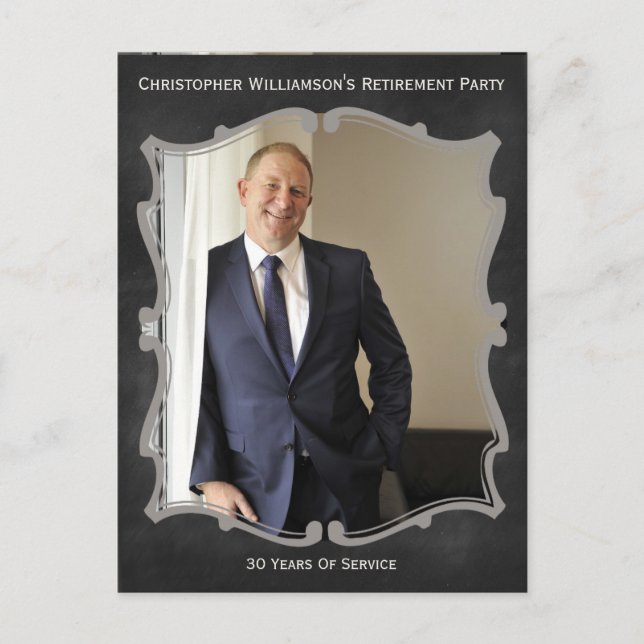 Carte de photo de fête de retraite Invitation vint (Devant)