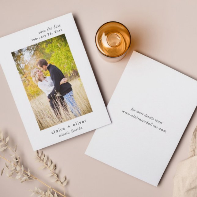 Carte de photo de mariage minimaliste pour annonce (Créateur téléchargé)