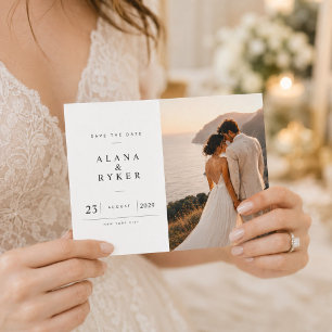 Carte de Photo 'Save the Date' pour un Mariage Élé