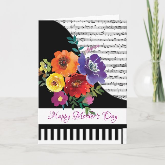 Carte de piano floral (Devant)