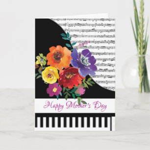 Carte de piano floral