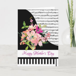 Carte de piano floral