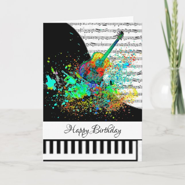 Carte de piano personnalisable (Devant)
