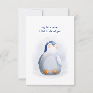 Carte de pingouin pour bébé sucré de la Saint-Vale
