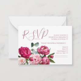 Carte de pivoine Mariage RSVP