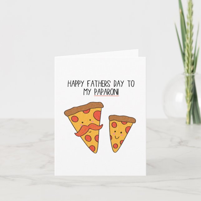 Carte de pizza drôle pour la fête des pères pour p (Devant)