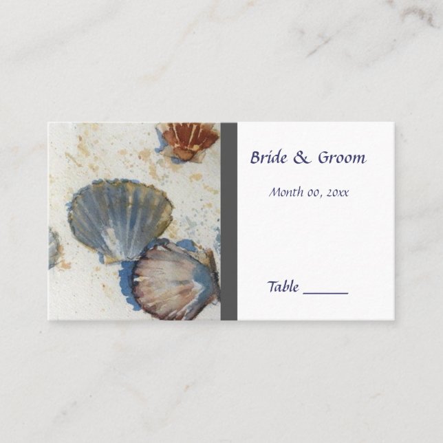 Carte de place de la table de mariage de plage (Devant)