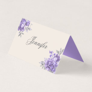 Carte de Place de Mariage Élégante Fleur Violet No