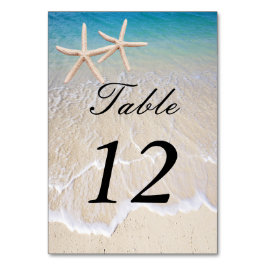 Carte de place de table de mariage Starfish Beach