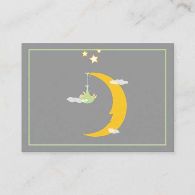 Carte de place de table Lune et Étoiles (Devant)