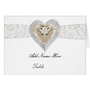 Carte De Place De Table Unicorne Et Dentelle