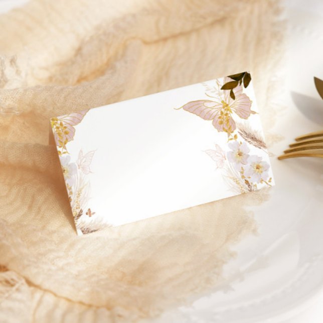 Carte de place du papillon floral or Boho (Créateur téléchargé)