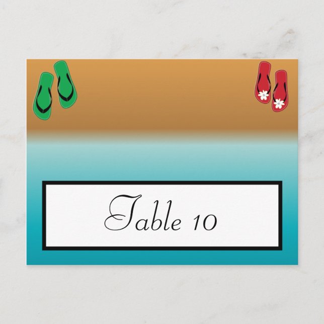 Carte De Place Écrite Ses Sandales Sur Plam Plage (Devant)